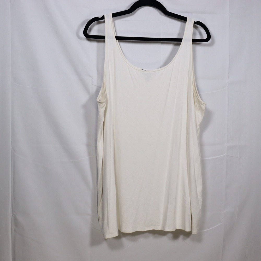 Eileen Fisher Tank Top XL White Womens Minimalist Basic